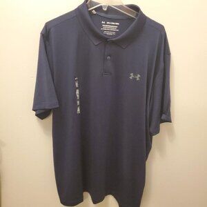 New w/tag Men's Under Armour Golf Polo Shirt, Size 2XL, Navy Blue, UPF 40